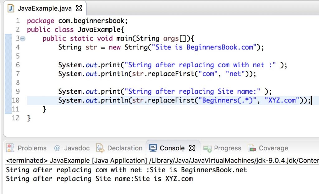 Java String Replace Replacefirst And Replaceall Method