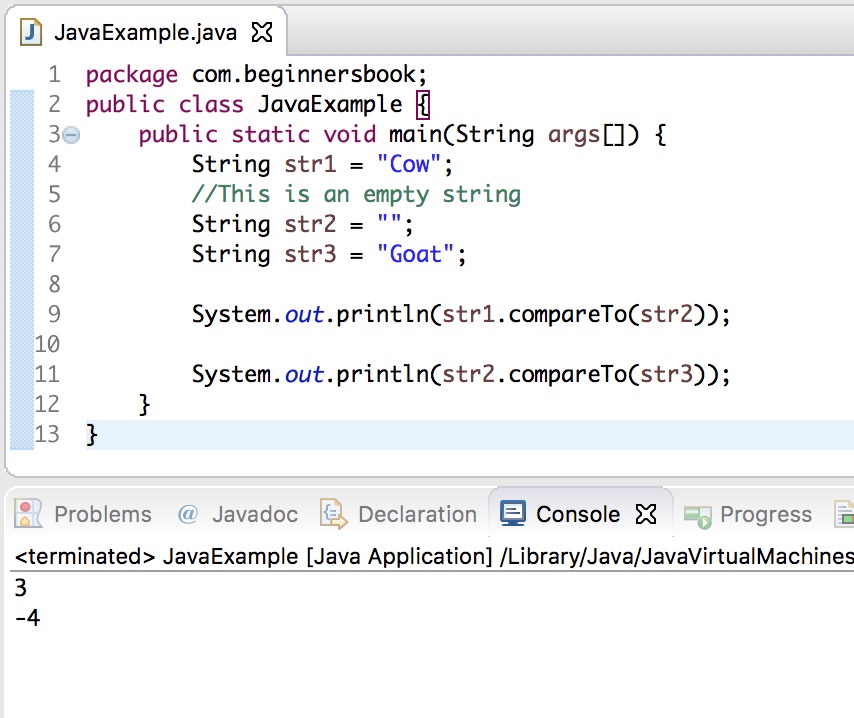 Java String Compareto Method With Examples