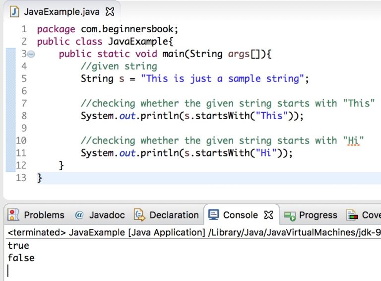 string variable assignment java