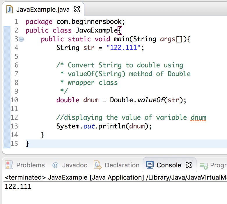 Convert String to double in Java using valueOf()
