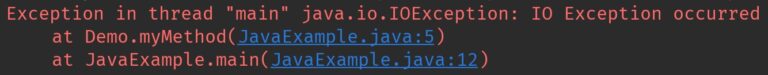 Examples of throws Keyword in Java