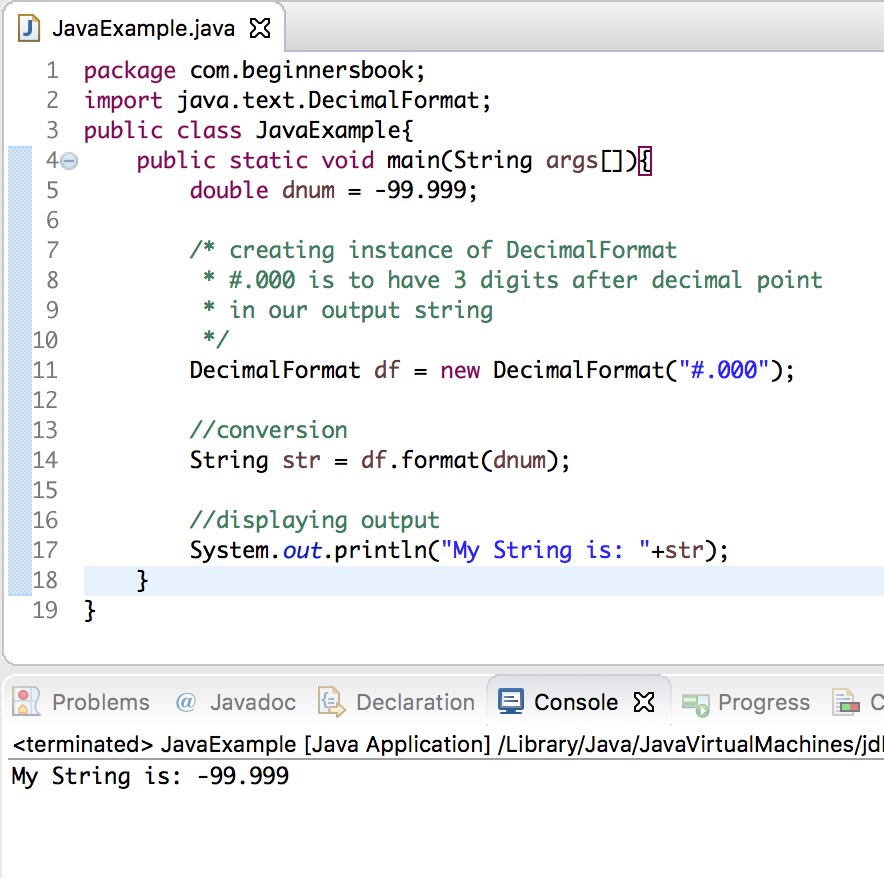 Convert double to string in java using DecimalFormat