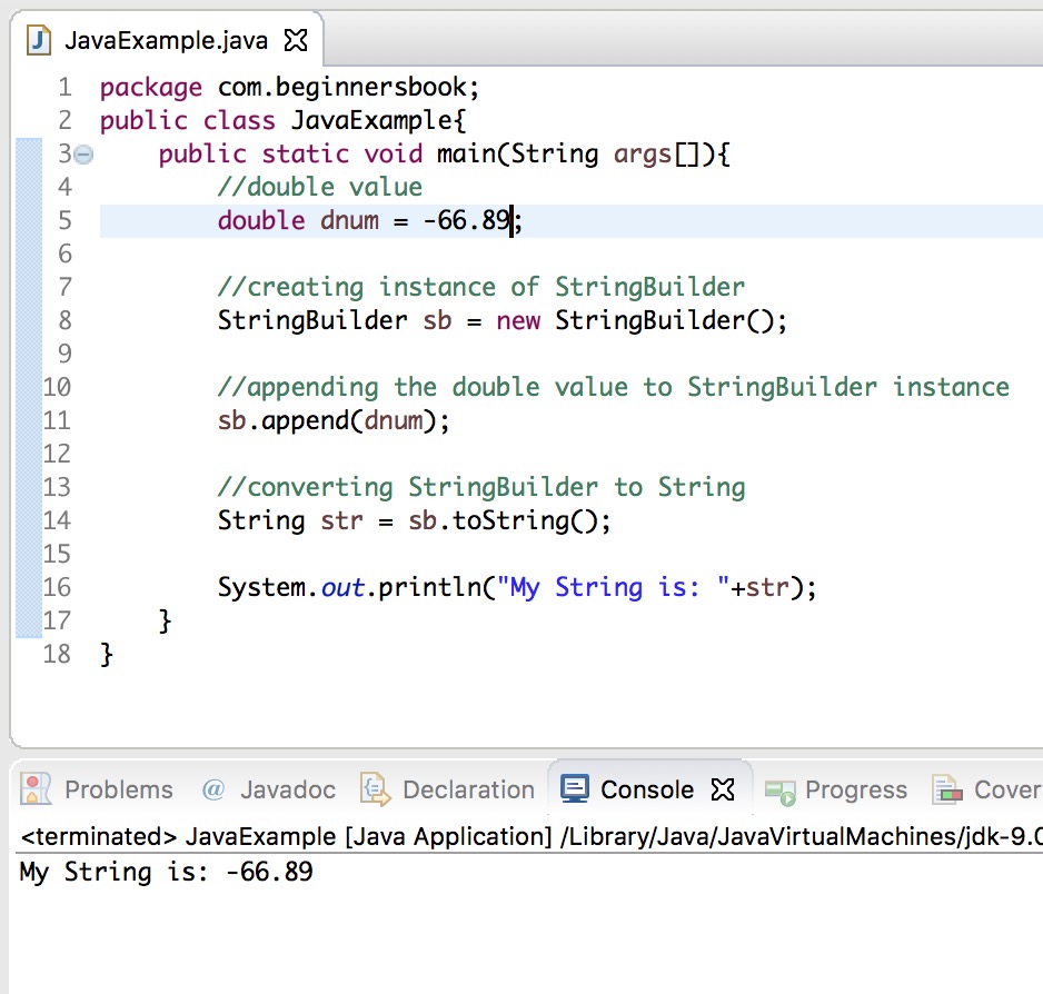 Java Convert double to String using StringBuffer and StringBuilder