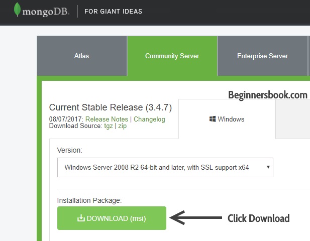 MongoDB Website Download Page