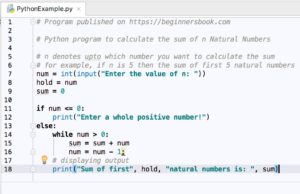 Python Program to Find Sum of n Natural Numbers