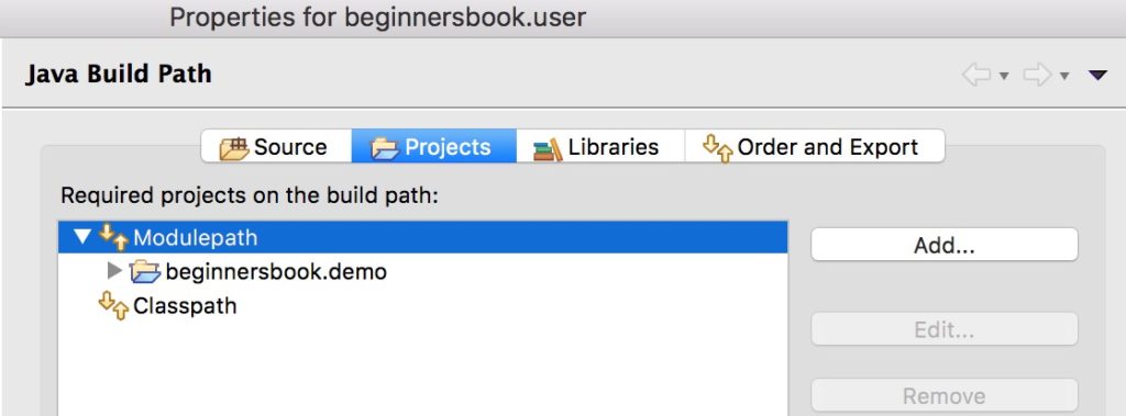 Add Project to the Module Path - Java 9 Eclipse Oxygen