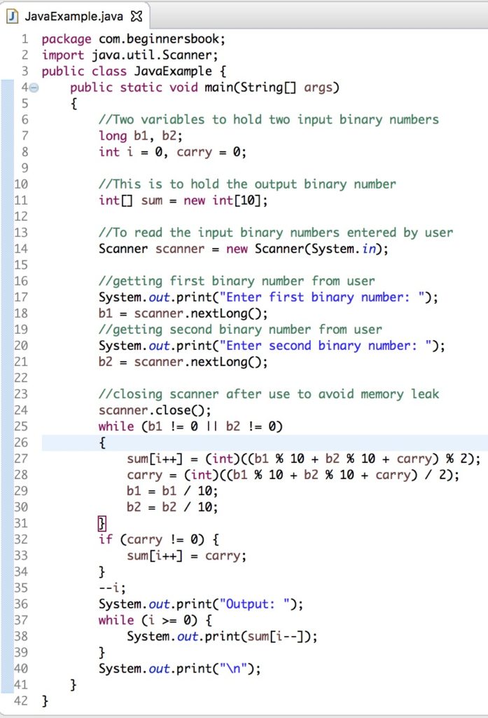 Java - Adding two binary numbers