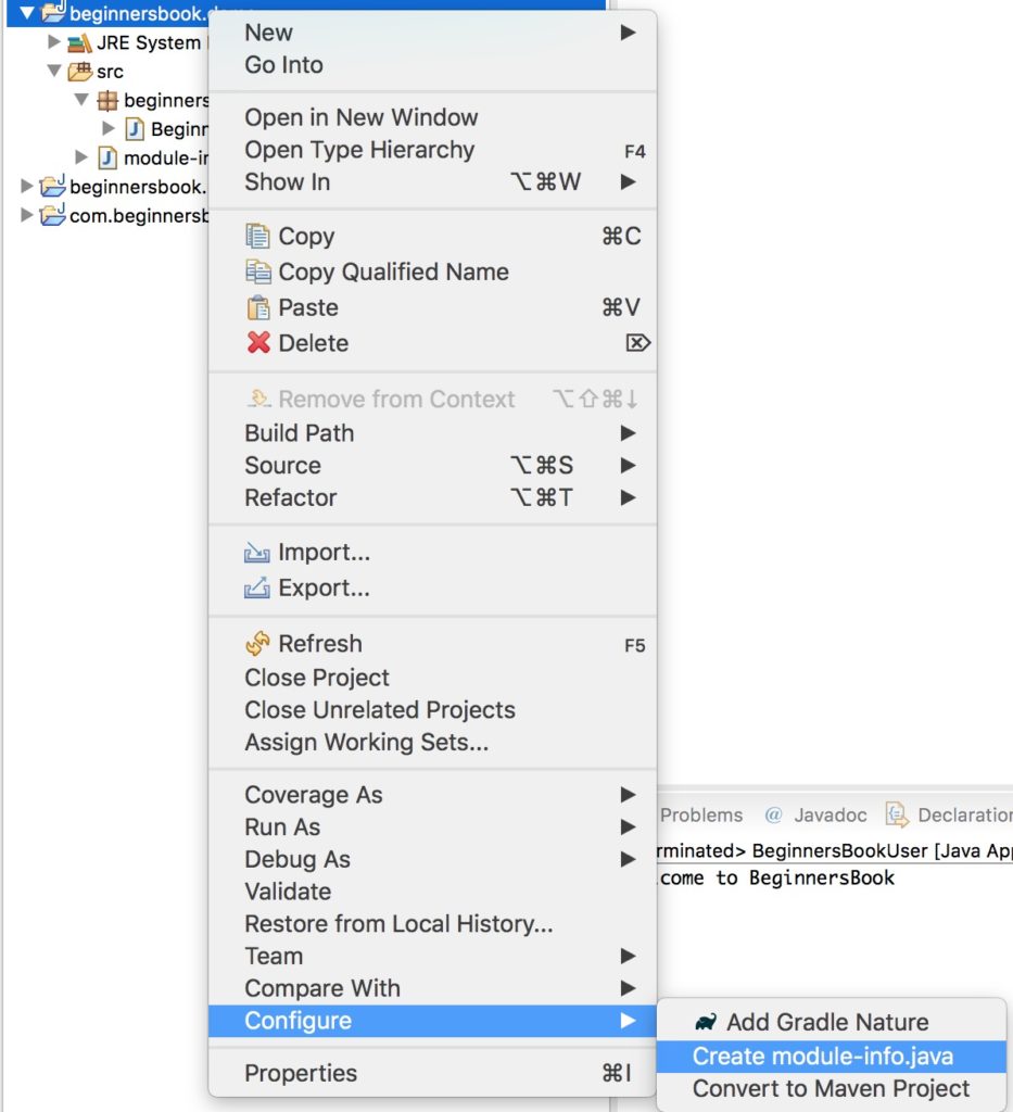 Create module-info.java file in Eclipse IDE