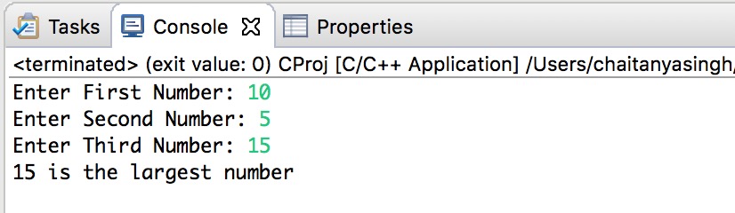 Find the largest number among three numbers in Python