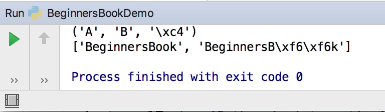 Python ascii function tuple list example