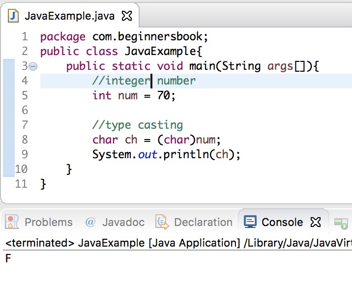 Java int to char conversion with examples