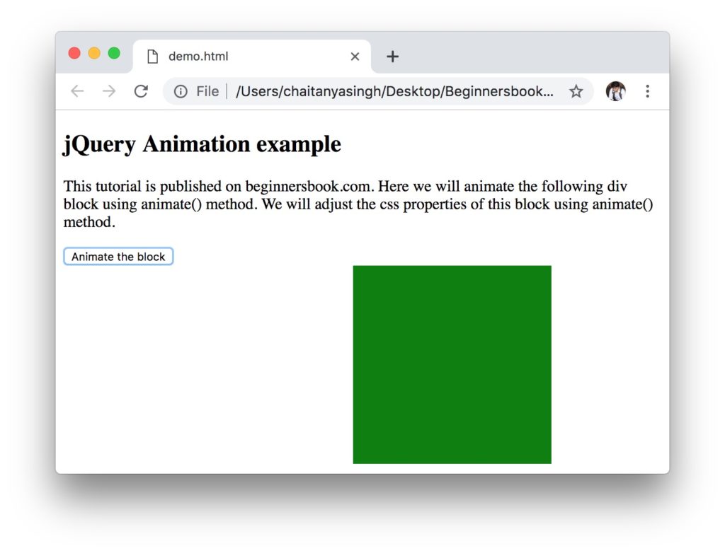 jQuery animate method