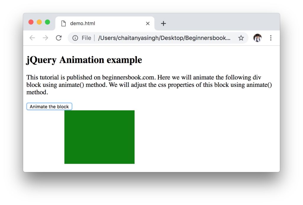 jQuery animate using relative values example