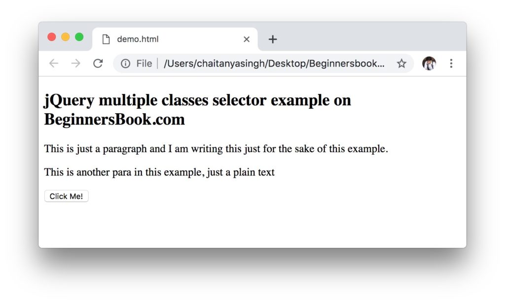 jQuery multiple classes selector example