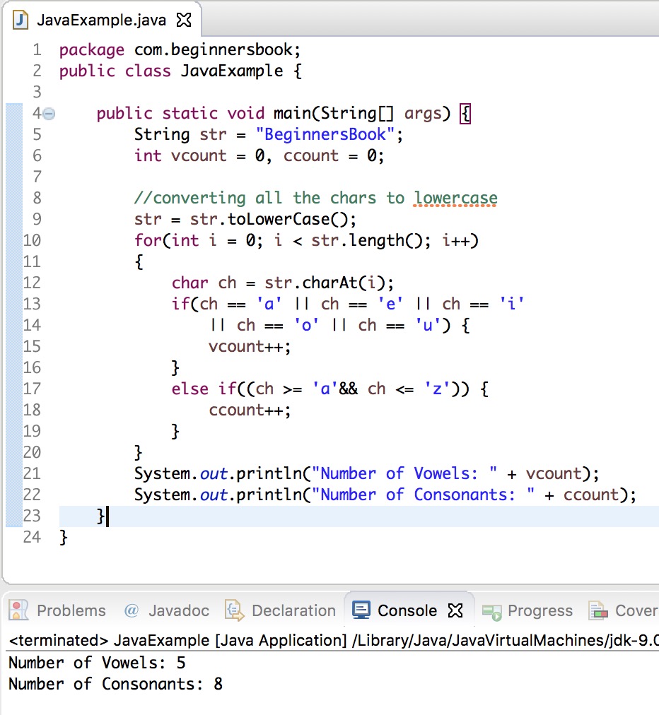 Java Program To Count Vowels And Consonants In A String