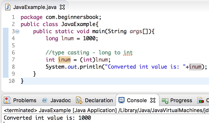 Java long to int example