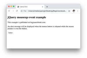 jQuery mouseup() Method
