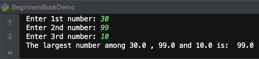 python-program-to-find-largest-among-three-numbers