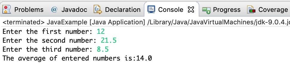 Java Program To Find Average Of 3 Numbers