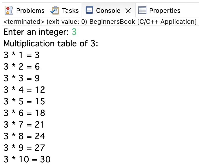 C Program For Multiplication Table Using Do While Loop