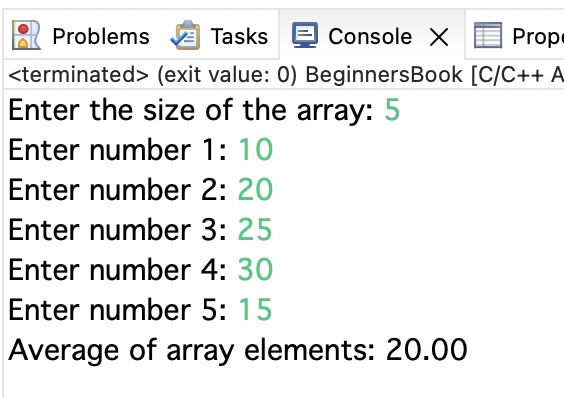 C Program to Calculate Average Using Array
