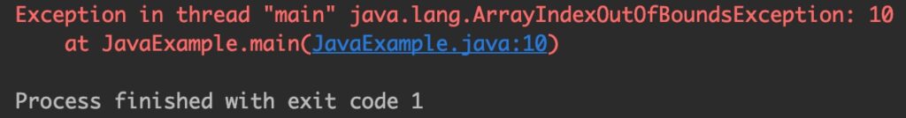 Java string array exception
