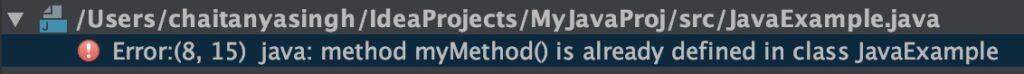 Error while overloading a non-static method with a static method