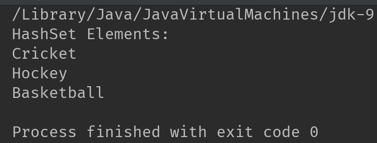 HashSet in Java Example