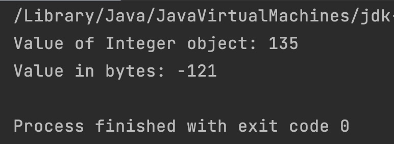 Java Integer byteValue Output2