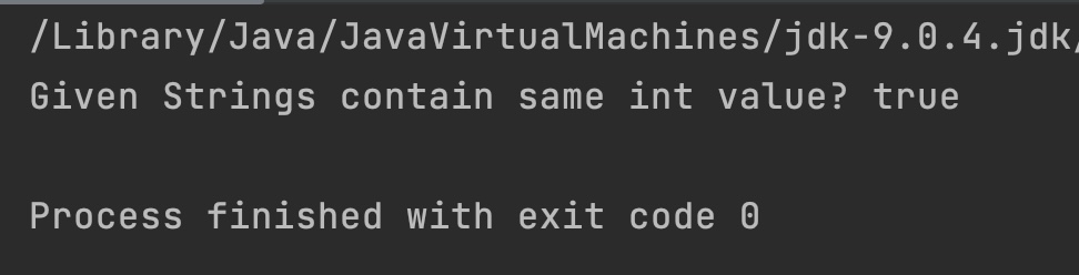 Java Integer equals Ex Output3