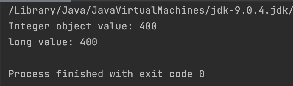 Java Integer longValue Output1