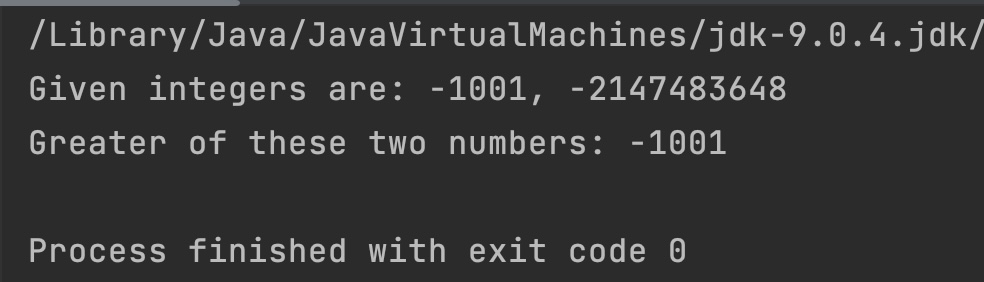Java Integer max() Output3