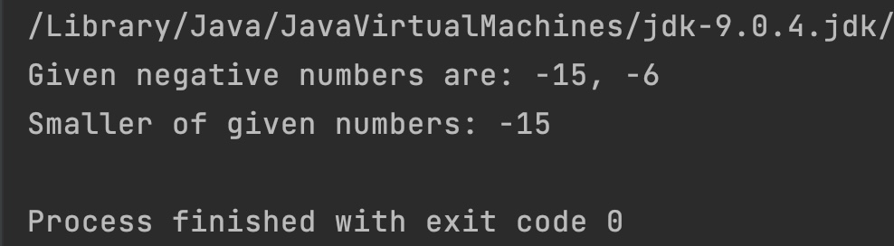 Java Integer min Output2