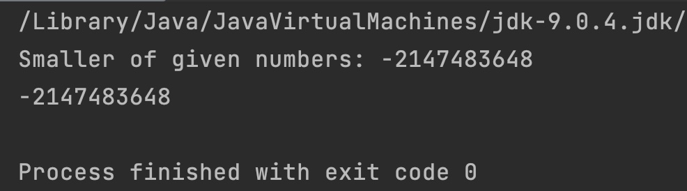Java Integer min Output3