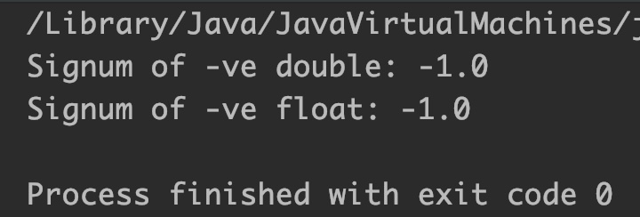 Java Math.signum() Example Output_2