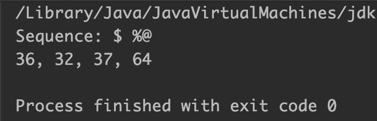 Java StringBuffer codePointAt() Output2