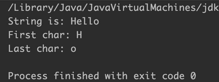 Java StringBuffer charAt() Output 2