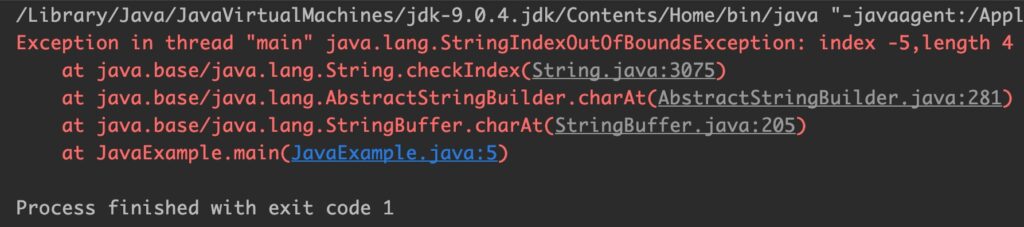 Java StringBuffer charAt() Output 4
