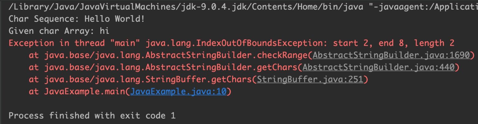 Java StringBuffer getChars()