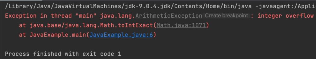 Java Math.toIntExact() Example Output_3