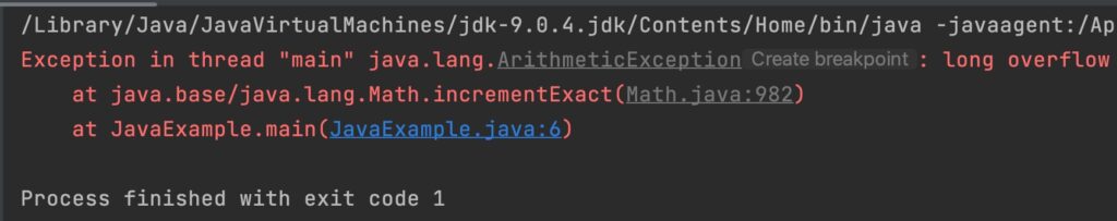 Java Math.incrementExact() Example Output_4