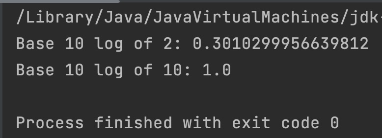 Java Math.log10() Example Output_1