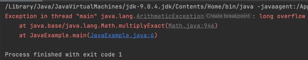 Java Math.multiplyExact() Example Output_4