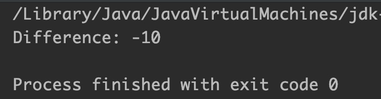 Java Math.subtractExact() Example Output_1