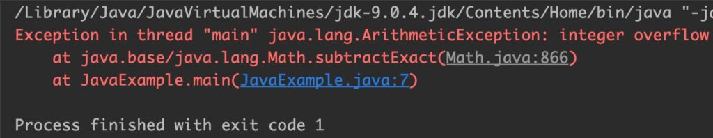 Java Math.subtractExact() Example Output_3