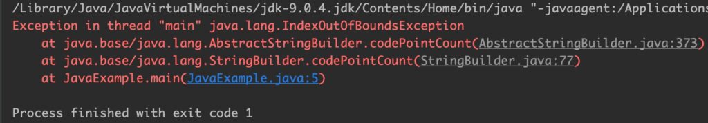 Java StringBuilder codePointCount() Example Output 3