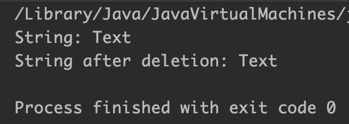 Java StringBuilder delete() Output_2