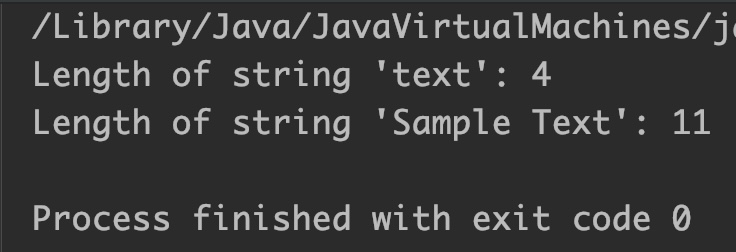 Java StringBuilder length() example output_1