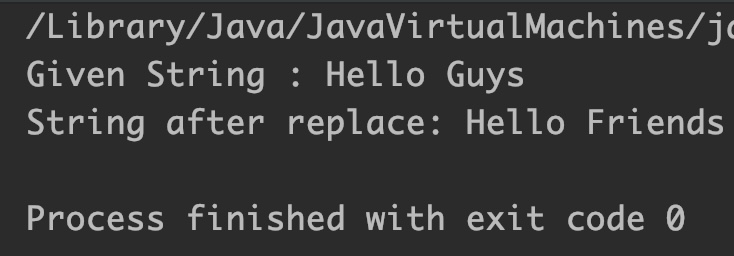 Java StringBuilder replace example Output_1