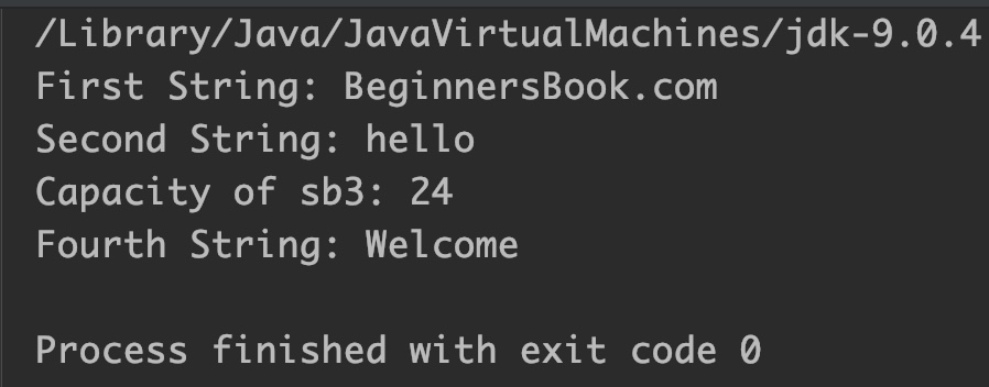 Java StringBuffer constructor example
